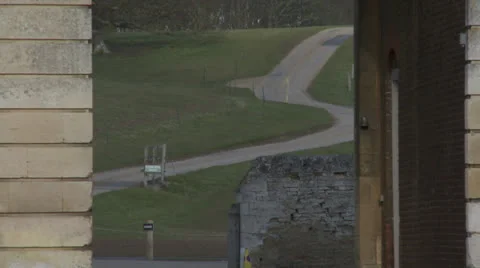 Hillside at stately home Stock Footage 25228217