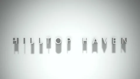 Hilltop haven 3D title animation white text on a white background Stock Footage 300618652