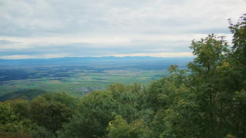 Hilltop view of a rustic landscape with mountains Stock Footage 311887898