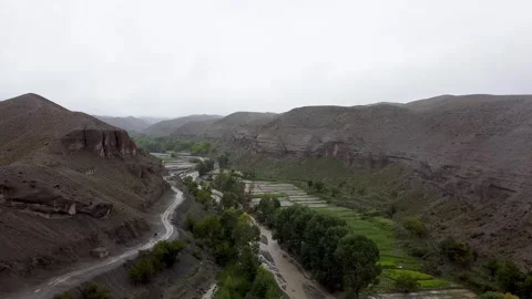 Hilltops and Valleys: A Middle View Perspective Stock Footage 274470138