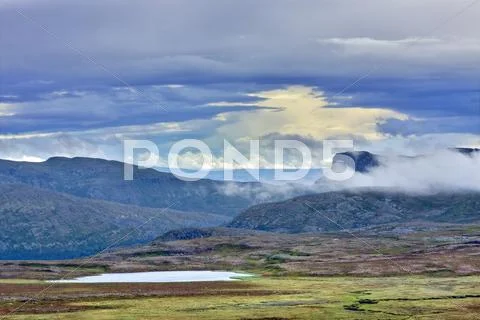 Hilly landscape in femundsmarka national park, hedmark county, norway, scandi Stock Photos