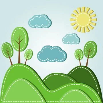 Hilly landscape Stock Illustration