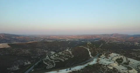Hilly Landscape With A Lonely House Stock-Footage 61285196