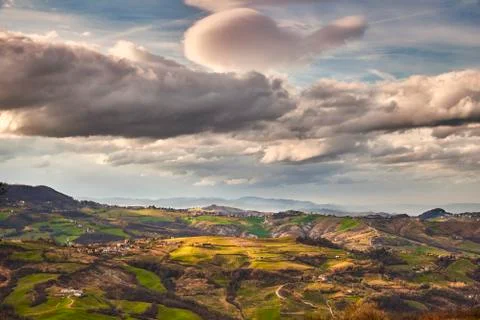 Hilly landscape Stock Photos