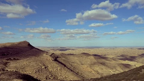 Hilly Landscape Of Tunisia Desert Stock Footage 114748009