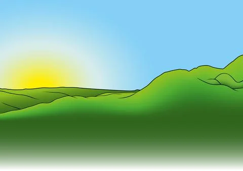 Hilly Landscape without Vegetation Stock Illustration
