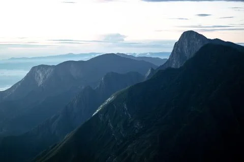 Hilly mountains touching the cloud Stock Photos