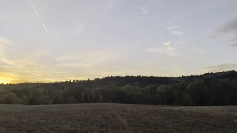 Hilly panorama captured during the first light of dawn 库存影片 348359008
