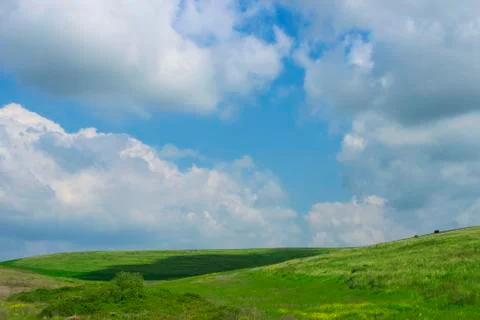 Hilly plain in spring Stock Photos
