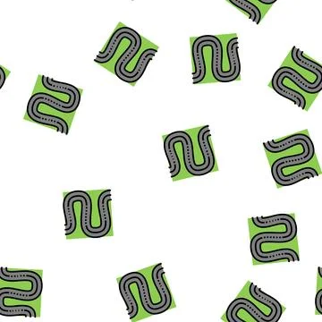 Hilly road vector seamless pattern Stock Illustration