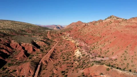 Hilly Rocks Range Multi Colored Red Sandstone Canyon In Desert Western Usa Stock Footage 277335099