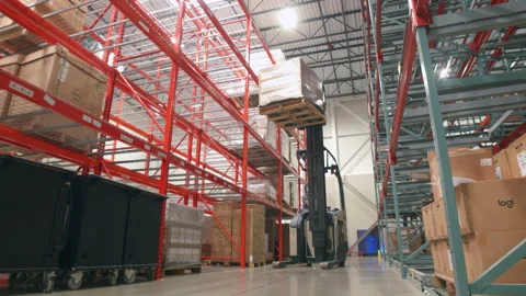 Hilo driver getting inventory from selfs Stock Footage 228492685