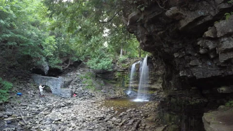 Hilton Falls Conservation Area Time Lapse with Visitors Stock Footage 204106182