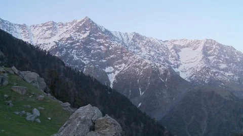 Himalaya mountain range, snow capped moutains - Twilight, dusk Stock Footage 126159842
