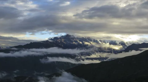 Himalaya mountain time lapse cloudscape Stock Footage 42683313