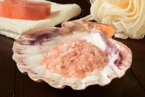 Himalayan bath salts Stock Photos
