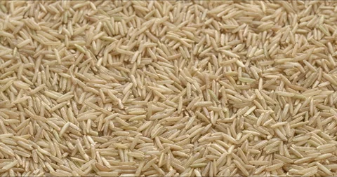 Himalayan brown basmati rice background texture. Selective focus. Stock Footage 308283337