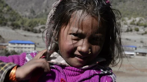 Himalayan girl Stock Footage 30348413