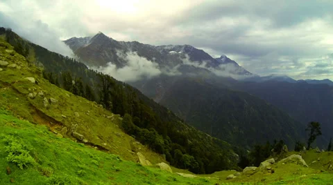 Himalayan landscape overcast view time lapse. October 2013 Stock Footage 37763453