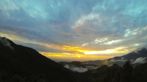 Himalayan landscape sunset view time lapse. October 2013 Stock Footage 38615921