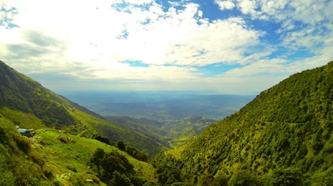 Himalayan landscape view time lapse. Clouds running above mountains. Stock Footage 37719124