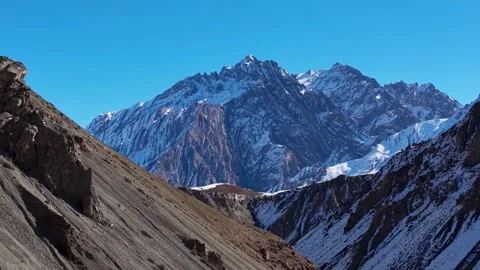 Himalayan Mountain Range Landscape Aerial Winter Scenery Stock Footage 331765114
