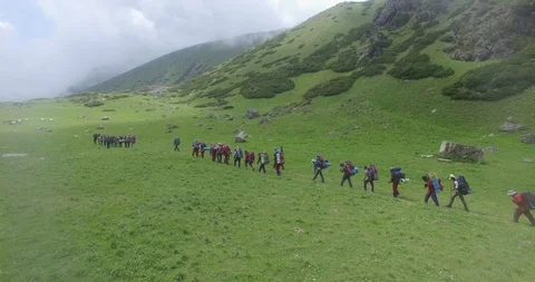 Himalayan mountaineers Stock Footage 122574473