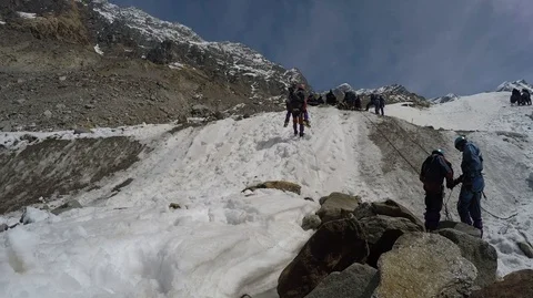 Himalayan Mountaineers at their work Stock Footage 110220144