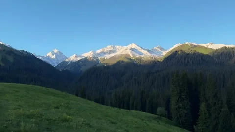 Himalayan Mountains Timelapse with Clouds and Green Valleys, Tibet Stock-Footage 336069683