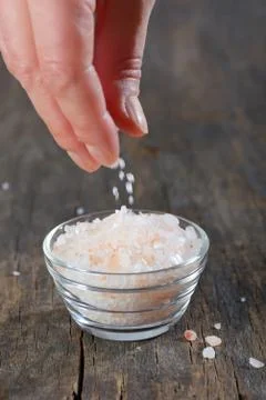 Himalayan pink salt Stock Photos