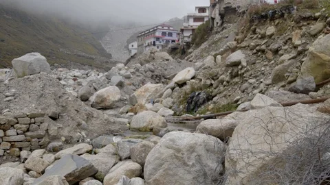 Himalayan Range. Collapsed House 스톡 동영상 123269470