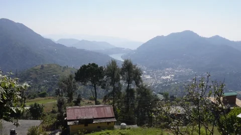 The Himalayan River Morning Panorama 库存影片 337623256