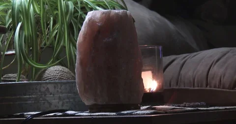 Himalayan Salt Lamp - Turning On Stock Footage 84711130