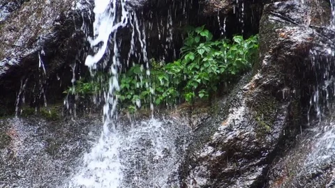 Himalayan waterfall - slow motion Stock Footage 76757426