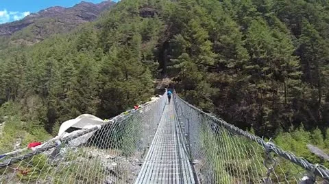 Himalayas conclusion bridge view Stock Footage 24673712