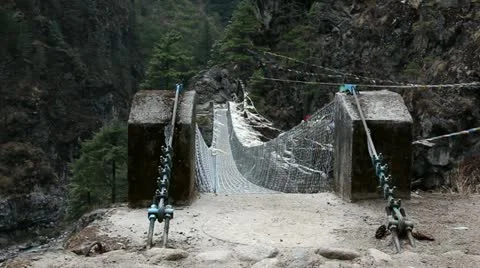 Himalayas supsension brigde Stock Footage 24657915