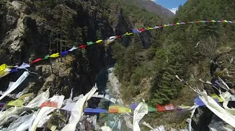 Himalayas suspension bridge Stock Footage 24673750