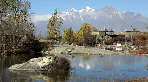 Himalayas village Stock Footage 24636085