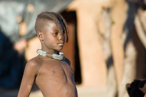 Himba boy portrait Stock Photos