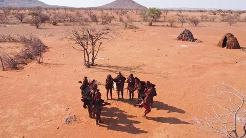 Himba dance in Hobatere Stock Footage 304990831