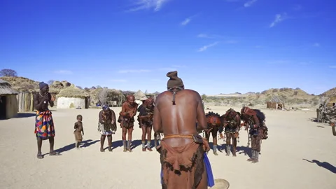 Himba Tribe Performing Traditional Dance in Namibia Village on June 11 2026 Stock Footage 339188345