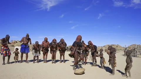 Himba Tribe Performing Traditional Dance in Namibia Village on June 11 2026 Stock Footage 339189446