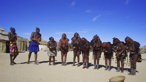 Himba Tribe Performing Traditional Dance in Namibia Village on June 11 2026 Stock Footage 339190713