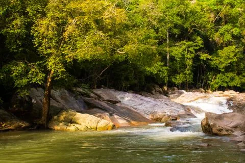 Hin Lat Waterfall, Koh Samui, Thailand Stock Photos