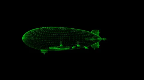 Hindenburg Wireframe Stock Footage 36043328