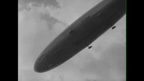 The Hindenburg zeppelin explodes at Lakehurst, N.J. in 1939 Stock Footage 106627033