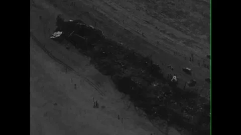 The Hindenburg zeppelin explodes at Lakehurst, N.J. in 1940 Stock Footage 106627177