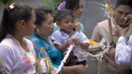 Hindu Ceremony For A Young Boy In Bali With Family Stock Footage