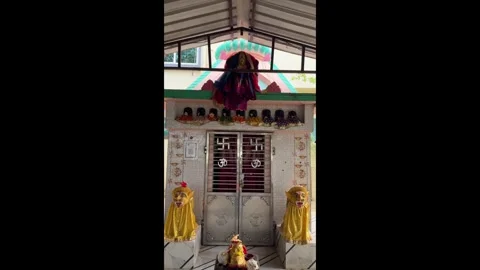 Hindu Deity Statues Inside Small Village Temple in Rural Bhubaneswar Video stock 337983257
