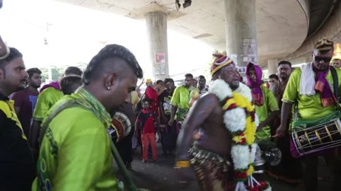 Hindu Devotee In Trance During The Thaipusam Religious, Kuala Lumpur, Malaysia Stock Footage 288828289